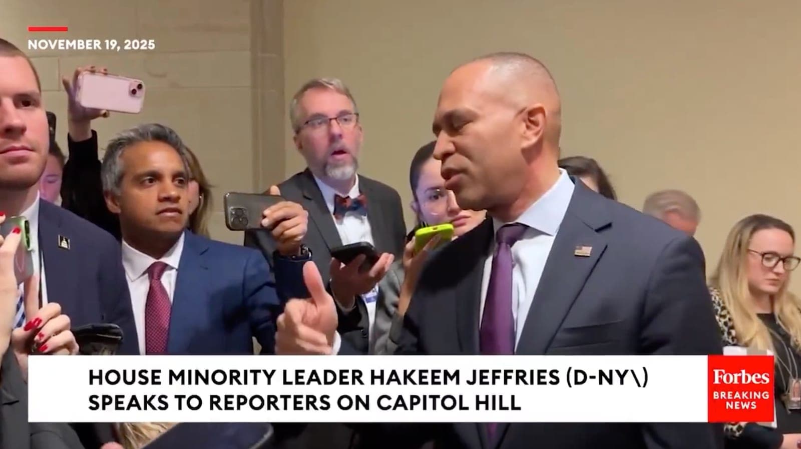 Jeffries Claims He Talked to Plaskett About Epstein Texts