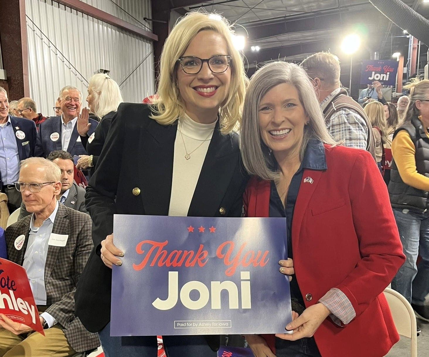 Ernst endorses Hinson's bid for one of Iowa's U.S. Senate seats