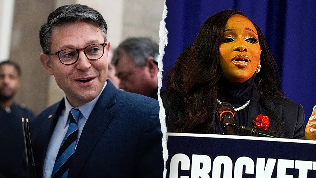 Speaker Johnson mocks Jasmine Crockett's Senate bid: 'Absolutely delighted'