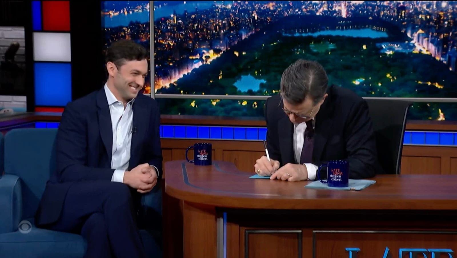 Colbert Hosts Jon Ossoff in First Interview Since Talarico
