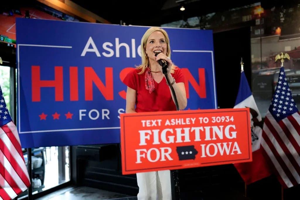New Democratic ad in Iowa Senate ties Ashley Hinson to Jeffrey Epstein