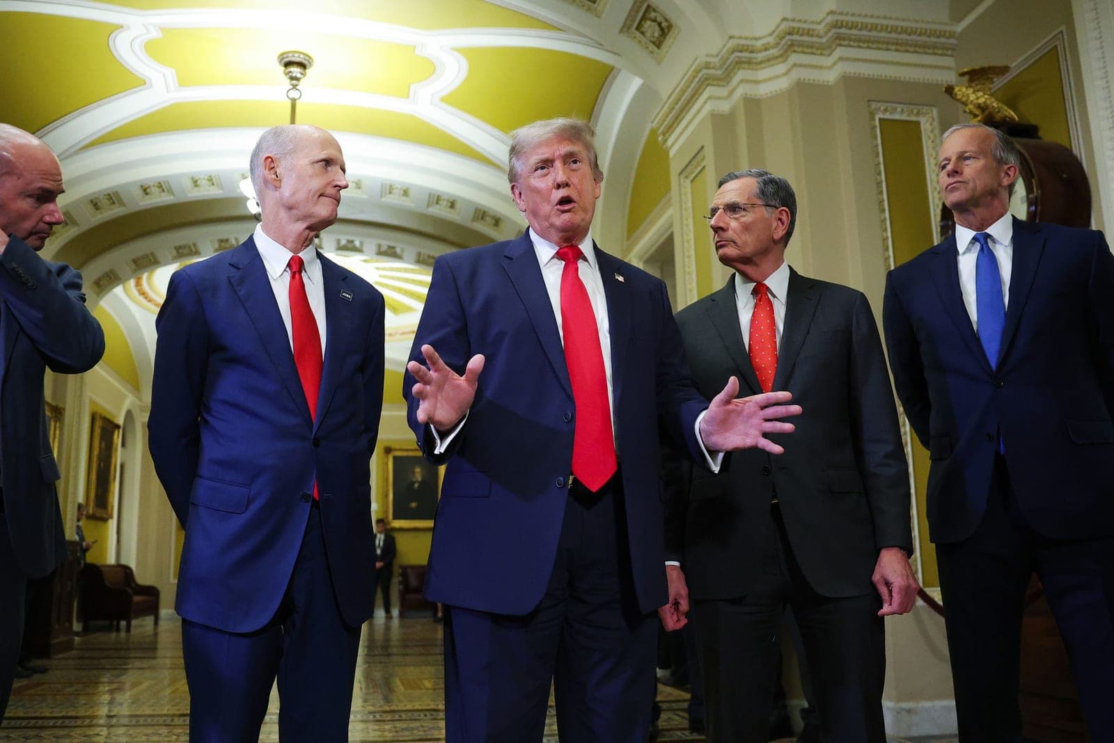 Trump's Capitol visit devolves into shouting match with GOP senator he helped oust in primary fight